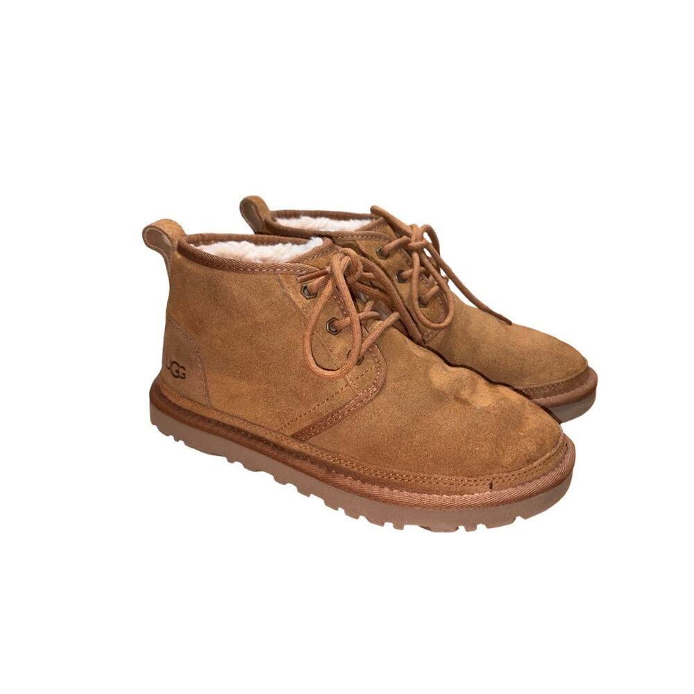 UGG Neumel Chestnut Brown Suede Wool Lined Chukka Boots Size: US 7 Women's